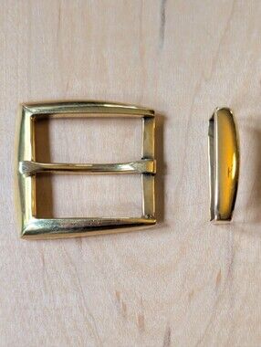 Brass Belt Buckle and Keeper